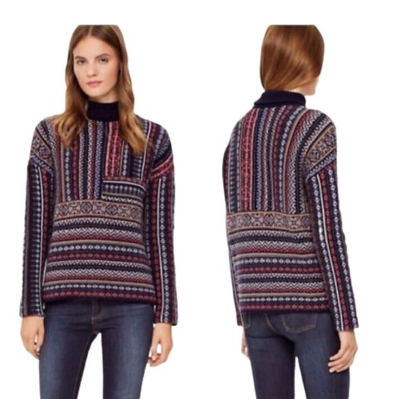 Tory Burch wool/alpaca turtleneck fair isle sweater - Picture 4 of 10